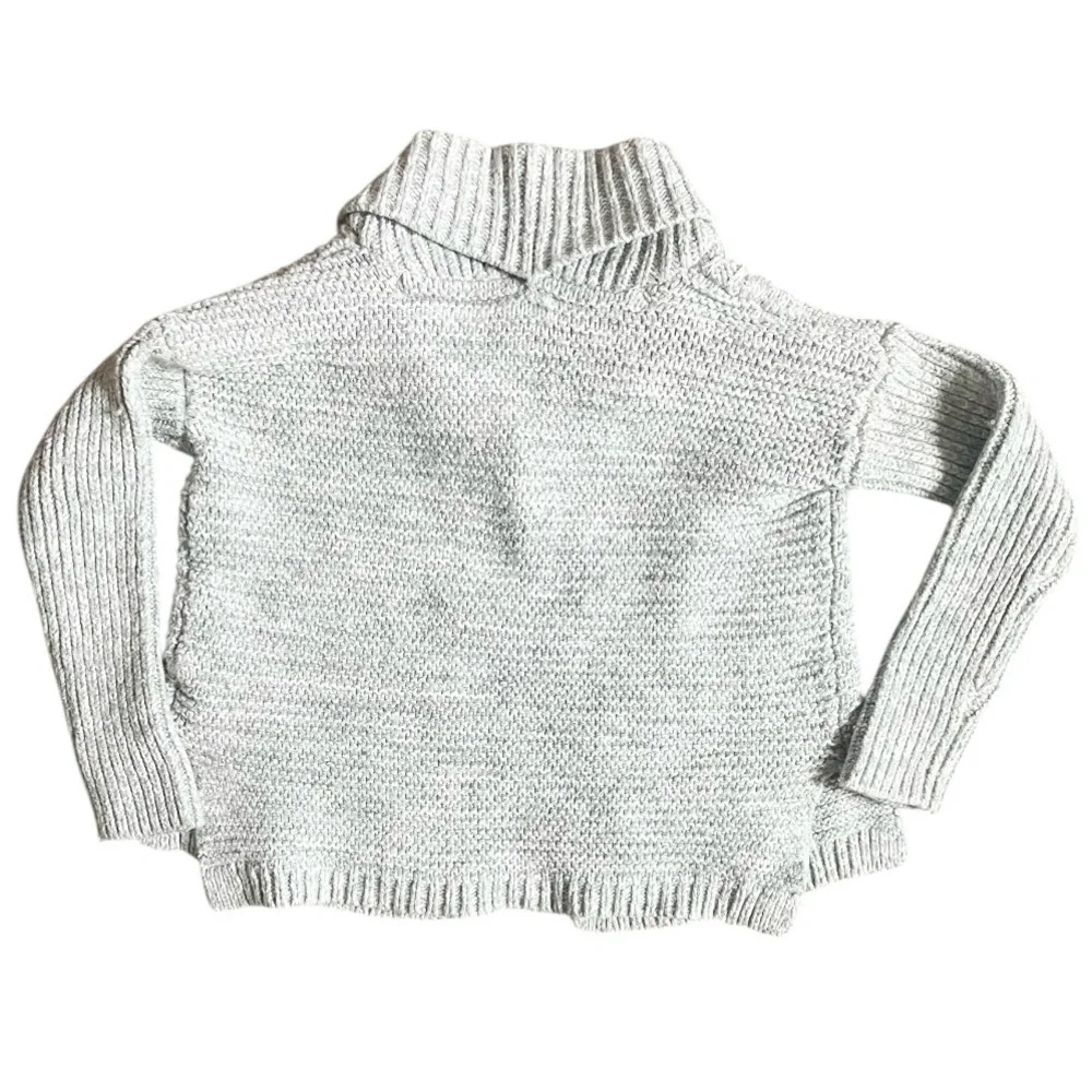 Gap Kids unisex gray Cardigan size 5 Holiday chunky Cotton Wool Knit classic